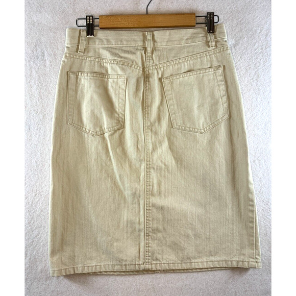 Vintage Old Navy Womens Off White Jean Skirt Sz 4 Preppy New England Coastal Y2K - Picture 6 of 13